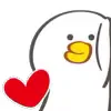 Стикер 4 🐤 Cute chick - гусь и цыплёнок