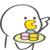 Стикер 6 🐤 Cute chick - гусь и цыплёнок