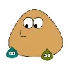 Стикер 7 🥰 Набор эмоджи с милым Пу из игры «Pou»