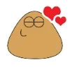 Стикер 18 🥰 Набор эмоджи с милым Пу из игры «Pou»