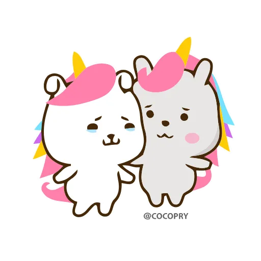 😭 Эмодзи «Cute Unicorn» для Telegram