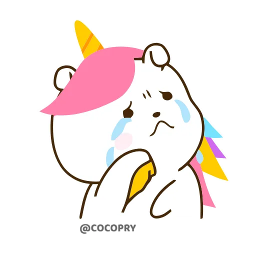 😢 Эмодзи «Cute Unicorn» для Telegram