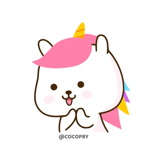 🥰 Эмодзи «Cute Unicorn» для Telegram