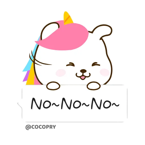 🙅‍♀️ Эмодзи «Cute Unicorn» для Telegram