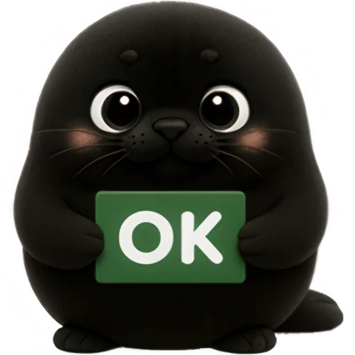 👌 Стикер «Черный тюлень» для Telegram
