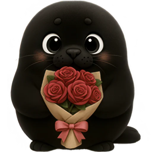 💐 Стикер «Черный тюлень» для Telegram