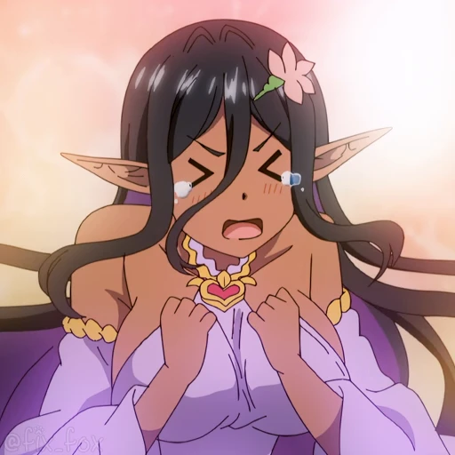 🙂‍↔️ Стикер «Yandere Dark Elf» для Telegram