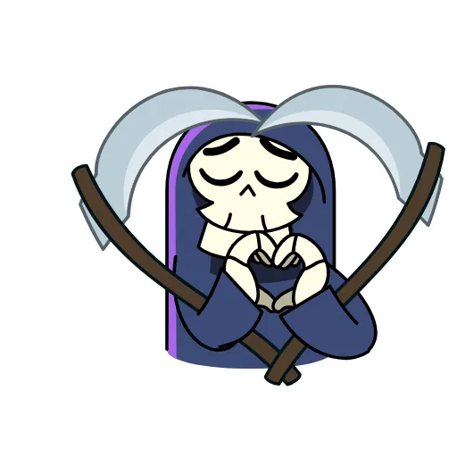 Стикер 24 Анимированный набор эмоджи со Смертью к Хэллоуину