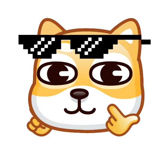 Стикер 11 Doge Emoji