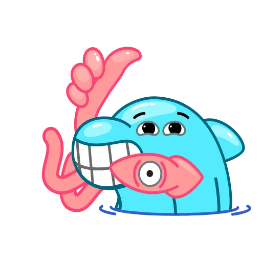 Стикер 3 Dolphin Jumpy