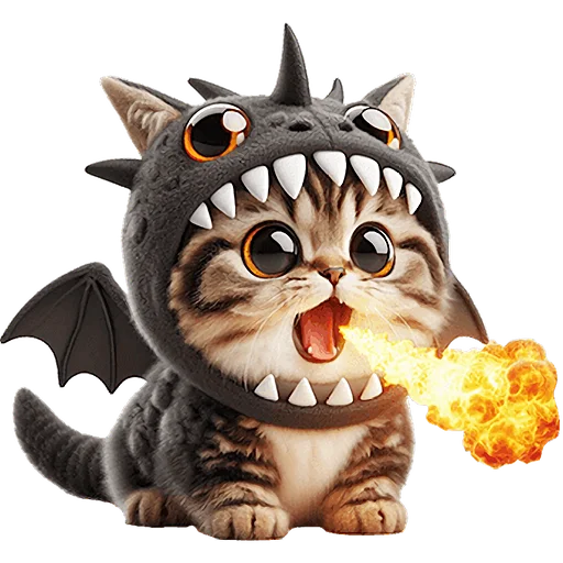 🔥 Стикер «Пушистые драконы» для Telegram