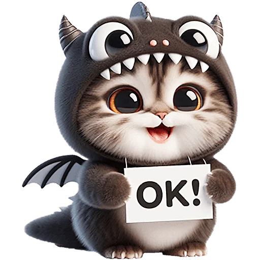 👌 Стикер «Пушистые драконы» для Telegram