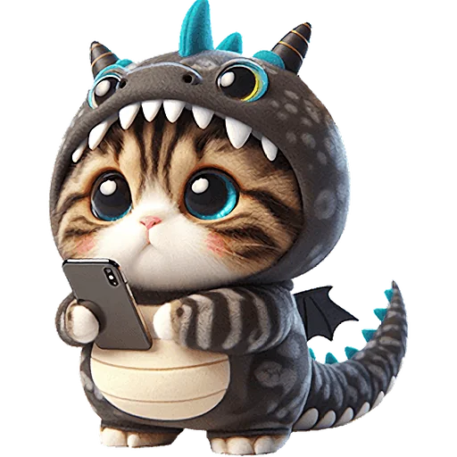 😐 Стикер «Пушистые драконы» для Telegram