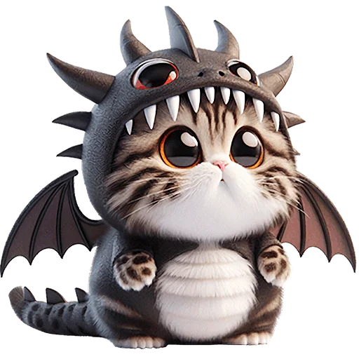 🥺 Стикер «Пушистые драконы» для Telegram