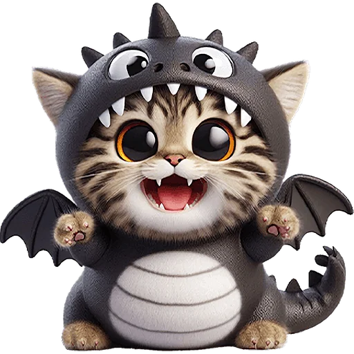 👹 Стикер «Пушистые драконы» для Telegram