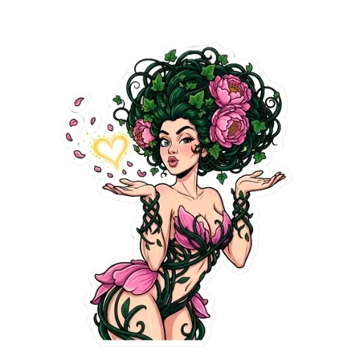 😘 Стикер «Свежие арту, вдохновленные Дриадами» для Telegram