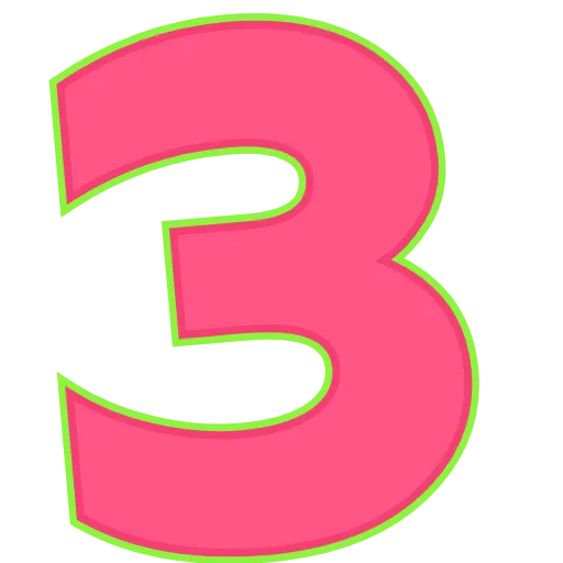 Стикер 9 Elastic Letters Pink