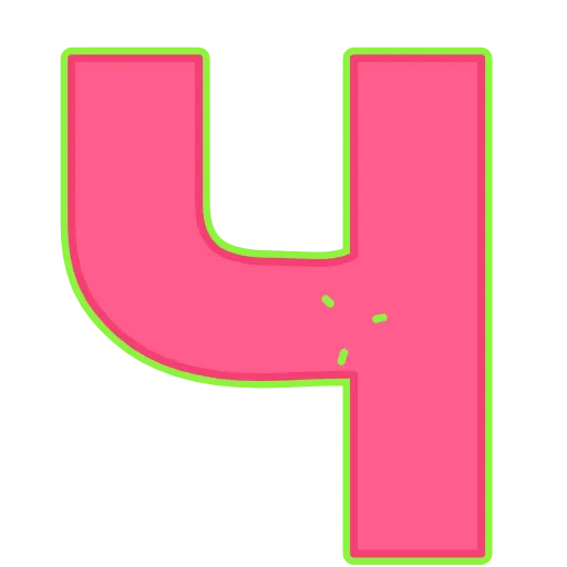 Стикер 25 Elastic Letters Pink