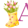 🌷 Эмодзи «Весенние буквы, цветы» для Telegram