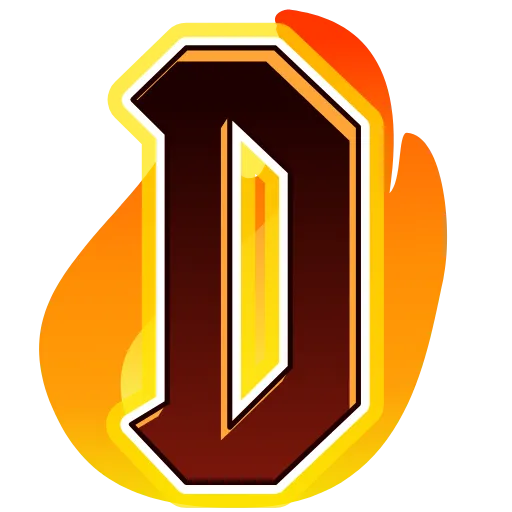 Стикер 61 Fire Font Emoji