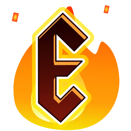 Стикер 5 Fire Font Emoji