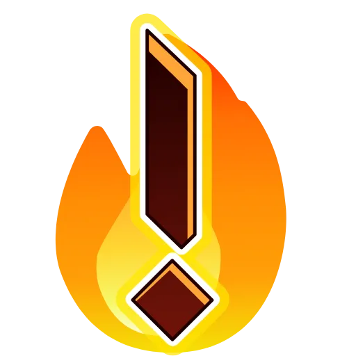Стикер 34 Fire Font Emoji