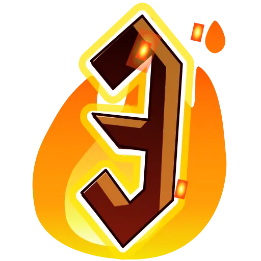 Стикер 27 Fire Font Emoji