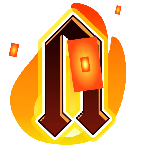 Стикер 14 Fire Font Emoji