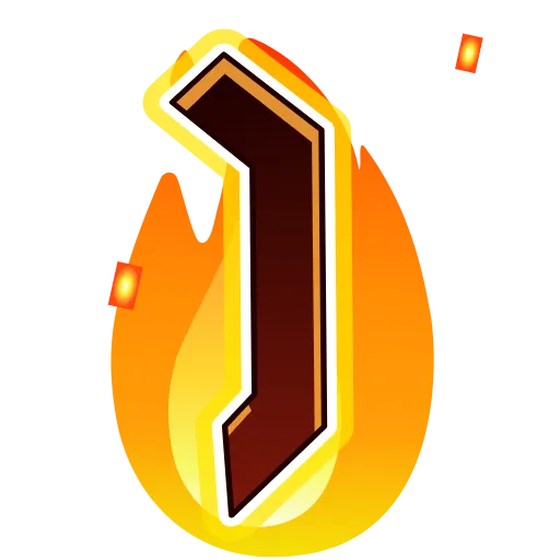 Стикер 44 Fire Font Emoji