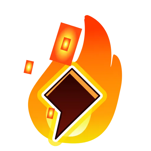 Стикер 38 Fire Font Emoji
