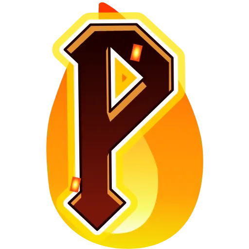 Стикер 16 Fire Font Emoji