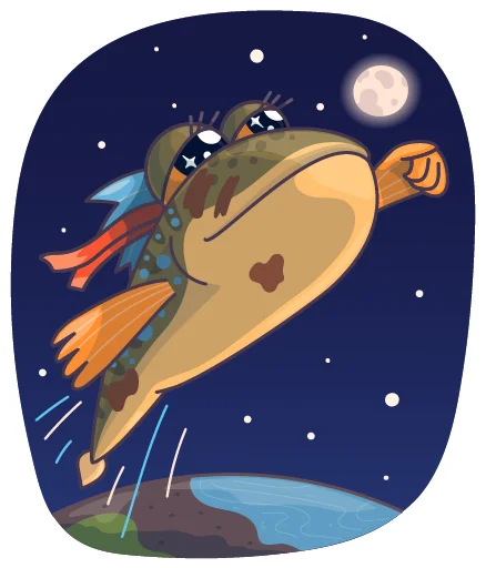 🚀 Стикер «Рыбка Илистый прыгун» для Telegram