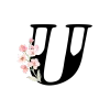 ↙️ Эмодзи «Floral font - буквы с цветочками, русские и английские» для Telegram