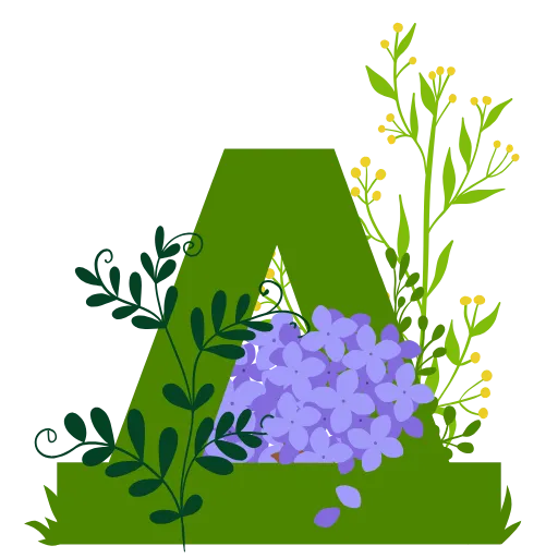 Стикер 5 Flowers Spring Letters