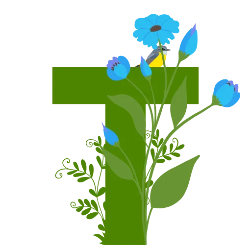 Стикер 20 Flowers Spring Letters