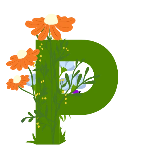 Стикер 18 Flowers Spring Letters