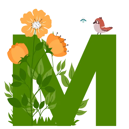 Стикер 14 Flowers Spring Letters