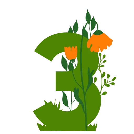 Стикер 9 Flowers Spring Letters