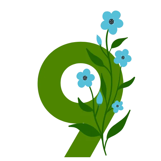 Стикер 44 Flowers Spring Letters