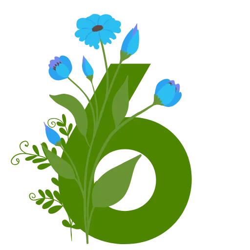 Стикер 41 Flowers Spring Letters