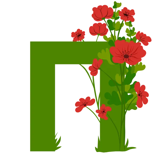 Стикер 17 Flowers Spring Letters