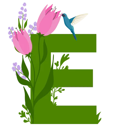 Стикер 6 Flowers Spring Letters