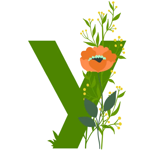 Стикер 21 Flowers Spring Letters
