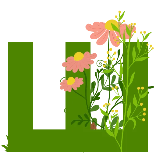 Стикер 26 Flowers Spring Letters