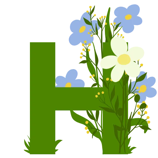 Стикер 15 Flowers Spring Letters