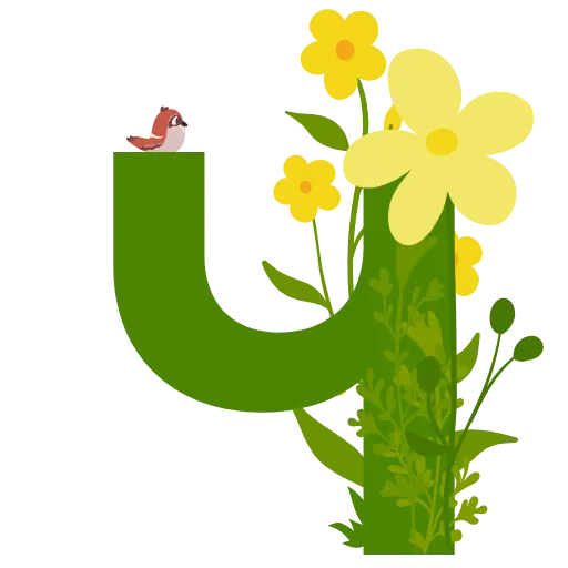 Стикер 25 Flowers Spring Letters