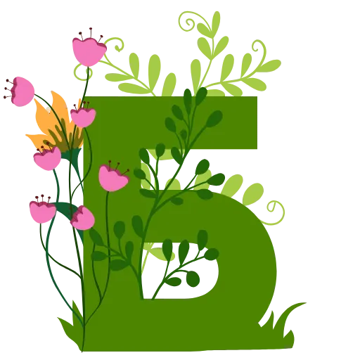 Стикер 2 Flowers Spring Letters