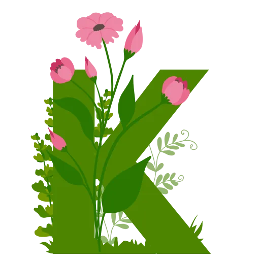 Стикер 12 Flowers Spring Letters