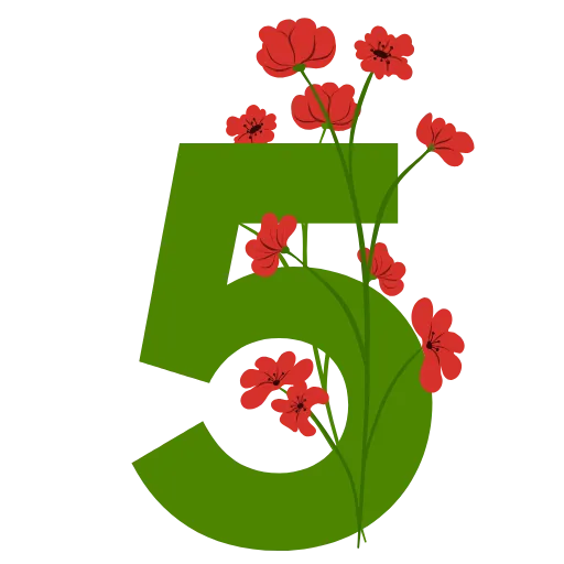 Стикер 40 Flowers Spring Letters