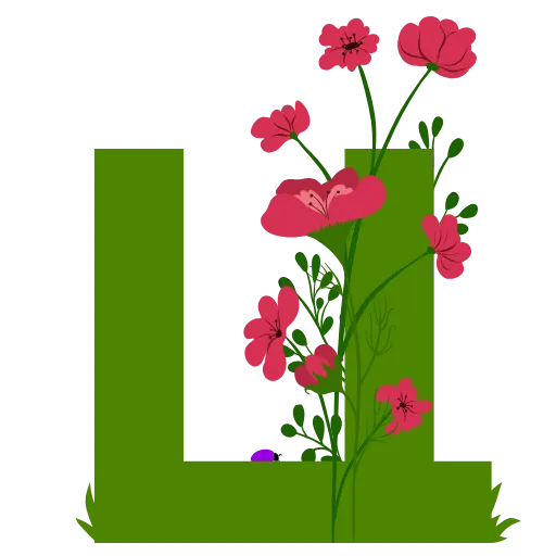 Стикер 24 Flowers Spring Letters